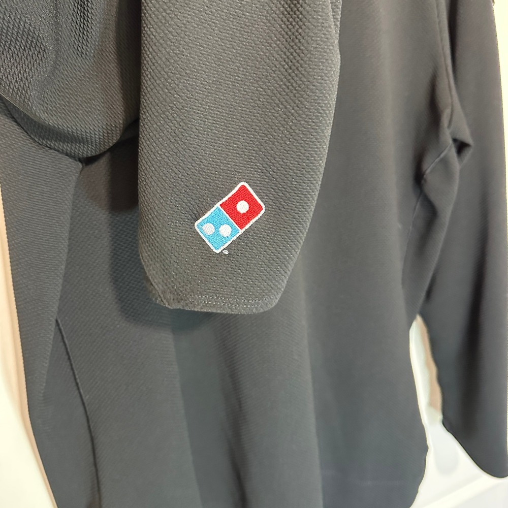 Nike Dri-FIT Pullover Domino's Logo Long‎ Sleeve Black UV Lightweight Knit XL - Picture 3 of 7